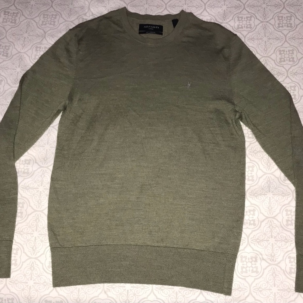 All Saints Olive Green Crewneck Sweater